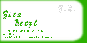 zita metzl business card